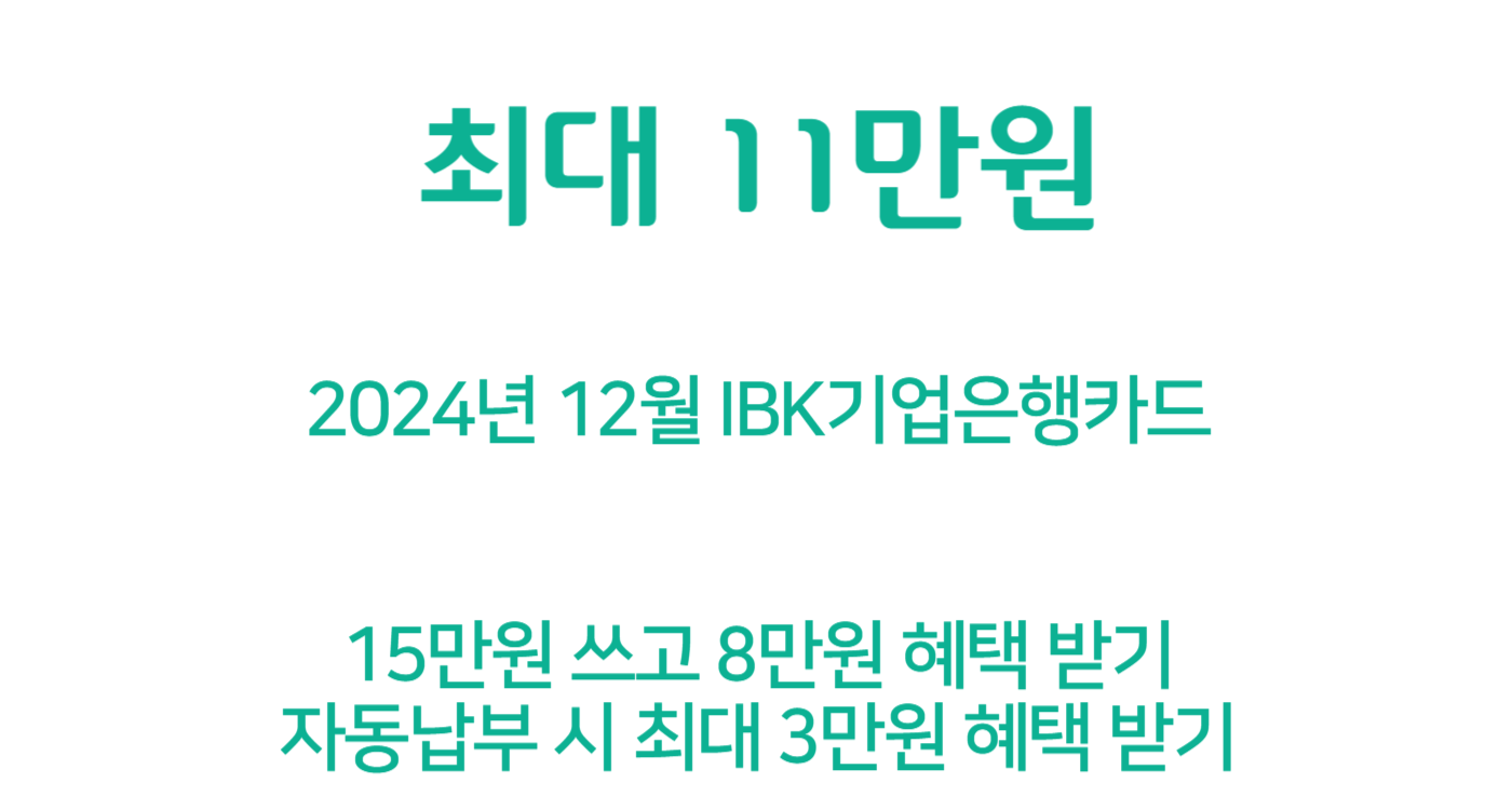 12월 IBK기업은행카드 신용카드 캐시백 (최대 11만원)