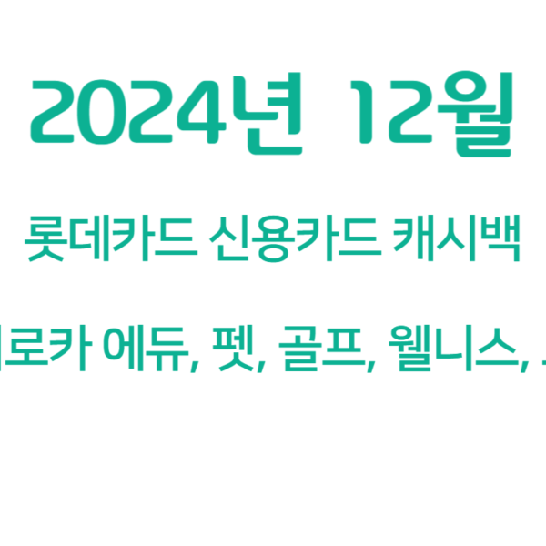 12월 롯카드 신용카드 캐시백 (최대 16만원)